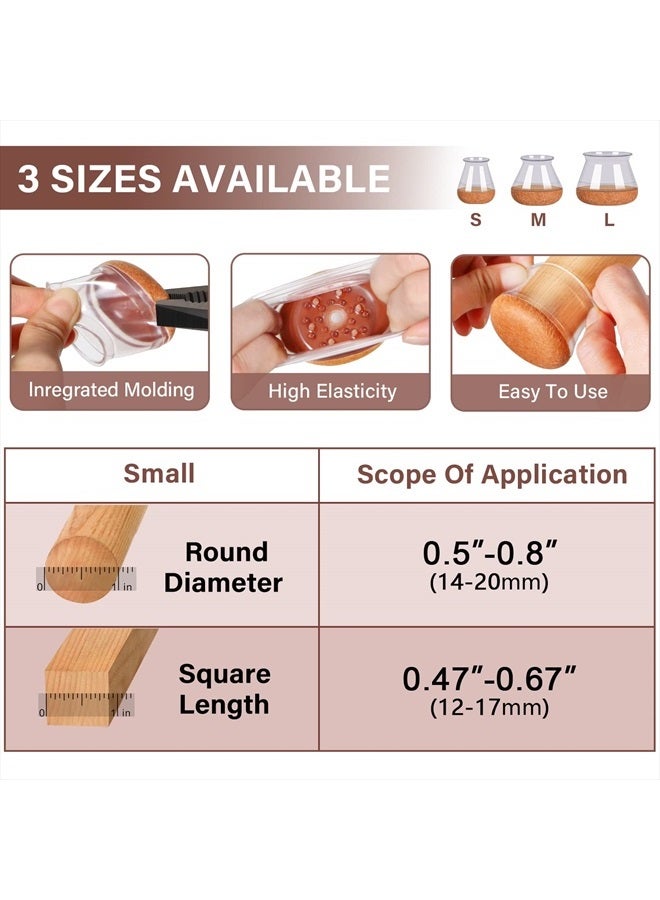 YOZON 2023 New Chair Leg Floor Protector Chair Sliders Floor Protector Rubber Chair Leg Protectors for Hardwood Floors Felt Furniture Pads Silicone Caps 32Pack Clear Extra Small (Fit:0.5"-0.7") - Image 4