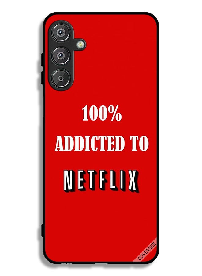 Covernex Samsung Galaxy M36 Protective Case Cover 100% Addicted To Netflix - Image 1