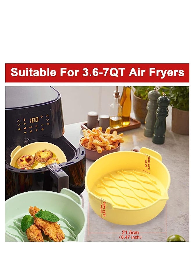بطانات سيليكون للقلي الهوائي، 7.8 بوصة سلة دائرية للقلي الهوائي، صينية خبز قابلة لإعادة الاستخدام للقلي الهوائي، لحجم السلة من 3.6 إلى 7 QT، غير لاصقة، آمنة للاستخدام مع الطعام، ملحقات رائعة لمطبخ الطهي السريع - Image 2