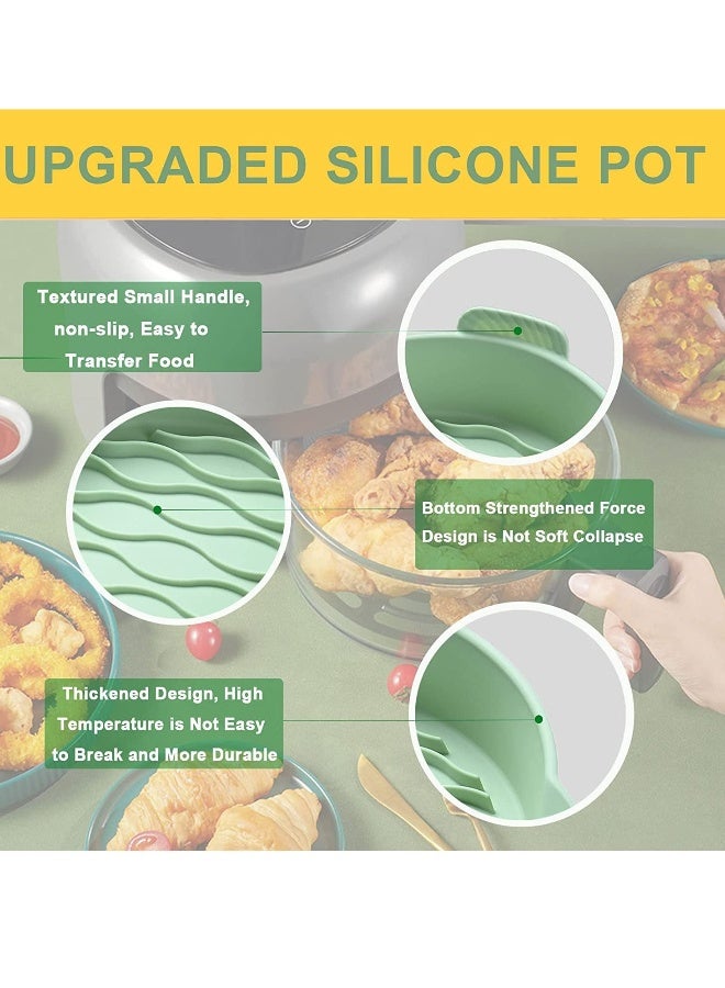 بطانات سيليكون للقلي الهوائي، 7.8 بوصة سلة دائرية للقلي الهوائي، صينية خبز قابلة لإعادة الاستخدام للقلي الهوائي، لحجم السلة من 3.6 إلى 7 QT، غير لاصقة، آمنة للاستخدام مع الطعام، ملحقات رائعة لمطبخ الطهي السريع - Image 3