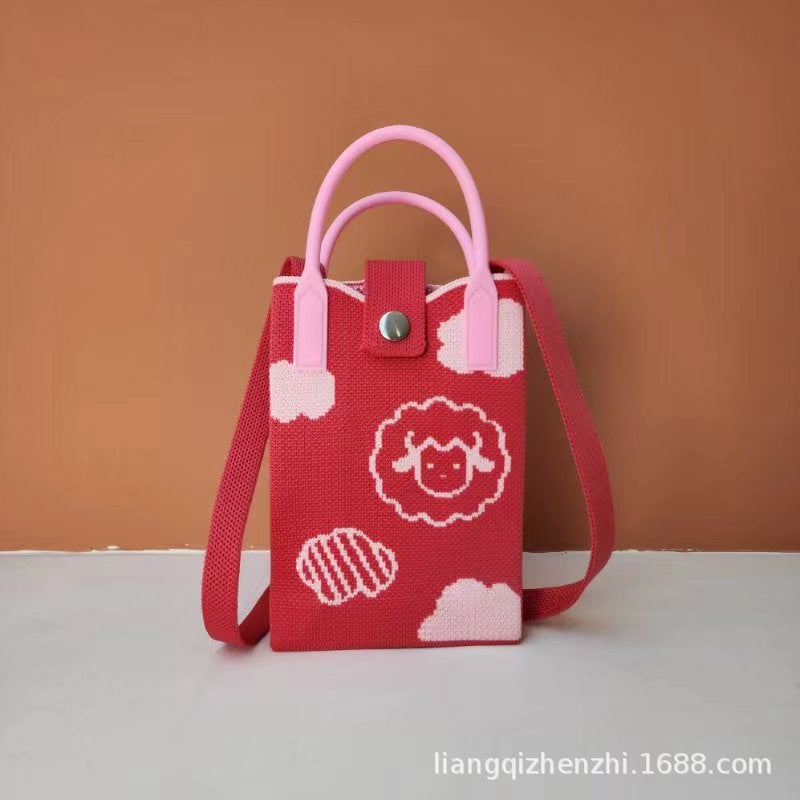 Ins Spring New Mobile Phone Bag Flying Woven Bag Casual Women'S Bag Clouds Sheep Stylike All-Match Bag Sense - Image 3