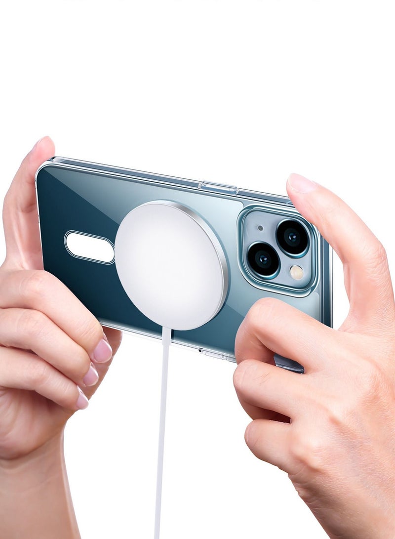 TEAM LUXURY iPhone 15 Plus Magsafe Case Slim Thin Magnetic Case Yellowing-Resistant Anti-Drop Shock Absorption Anti-Scratch And Hard Back Crystal Case Cell Phone Case iPhone 15 Plus Case Clear  - Image 3