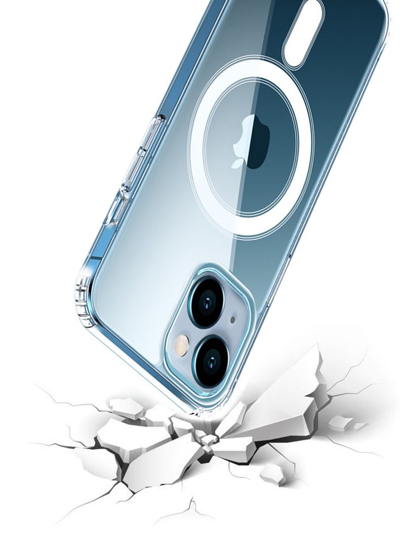 TEAM LUXURY iPhone 15 Plus Magsafe Case Slim Thin Magnetic Case Yellowing-Resistant Anti-Drop Shock Absorption Anti-Scratch And Hard Back Crystal Case Cell Phone Case iPhone 15 Plus Case Clear  - Image 2