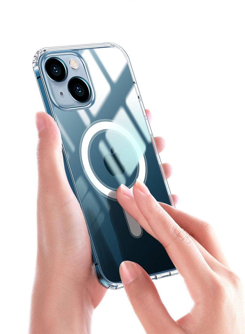 TEAM LUXURY iPhone 15 Plus Magsafe Case Slim Thin Magnetic Case Yellowing-Resistant Anti-Drop Shock Absorption Anti-Scratch And Hard Back Crystal Case Cell Phone Case iPhone 15 Plus Case Clear  - Image 5