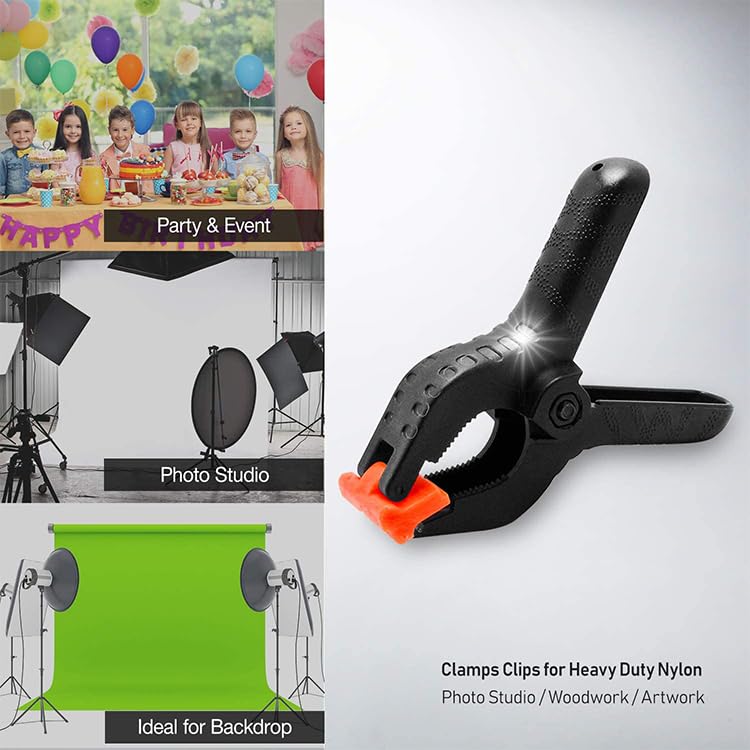 SUBTON BASICS Photography Clips Background Stand Clamps For Photo Studio Light Photography (6 Pieces) - Image 4