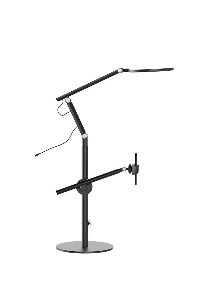 upergo - LT-1DS Selfie Light Live Stand with Phone and Tablet Holder Adjustable Height Floor Stand Black - Image 1