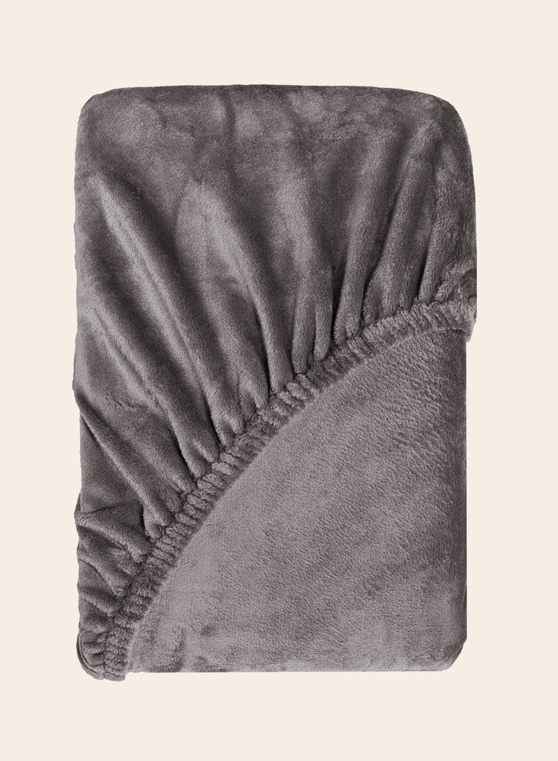 MORANO Fitted Velvet Sheet 160 x 200 x 25 cm-Faded Purple - Image 3