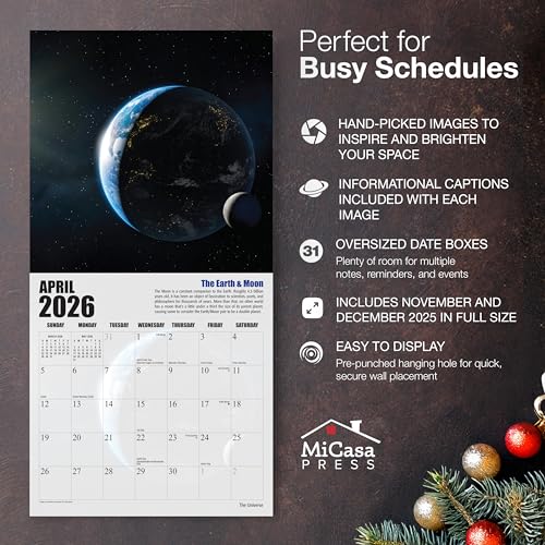 MICASA PRESS The Universe 2026 Wall Calendar 12 Month | 12" x 24" Open | Thick & Sturdy Paper | Holiday Gift | Space Calendar 2026 - Image 2