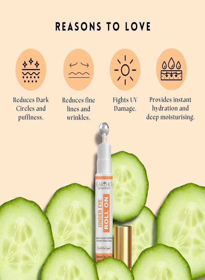 Eartho Essentials Under Eye Roll On (with Cucumber Extracts, Kojic Acid and Sweet potato extracts), 15 ML - Image 3