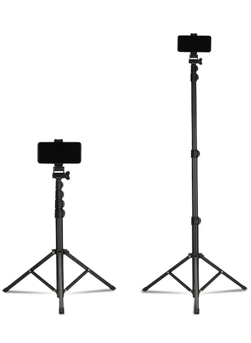 Jmary MT39 61inch Aluminum Extendable Cell Phone Tripod Stand with Selfie Stick Tripod and Phone Clip - Image 1