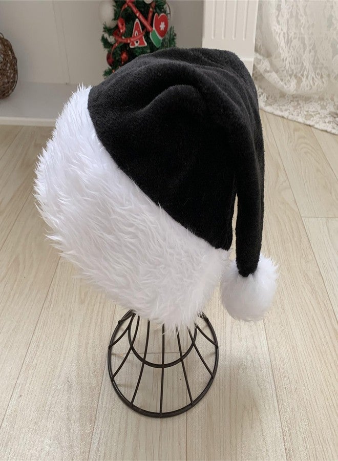 Ankelesz Black Santa Hat for Kids Christmas, Plush Xmas Party Velvet Classic Fur Santa Claus Outfit - Image 5
