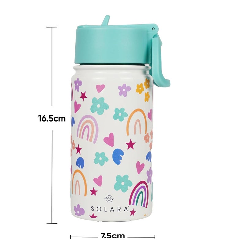 SOLARA Amazi Kids Insulated Water Bottle for Kids 450ml, Kids Water Bottle, Sipper Bottle for Kids, Thermosteel Kids Bottles, Stainless Steel Water Bottles for Kids, Straw Bottle for Kids, Rainbow - Image 5