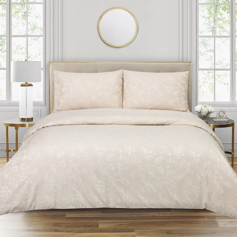 يسكن GARDENIA JACQUARD 4PC COMFORTER SET - BEIGE