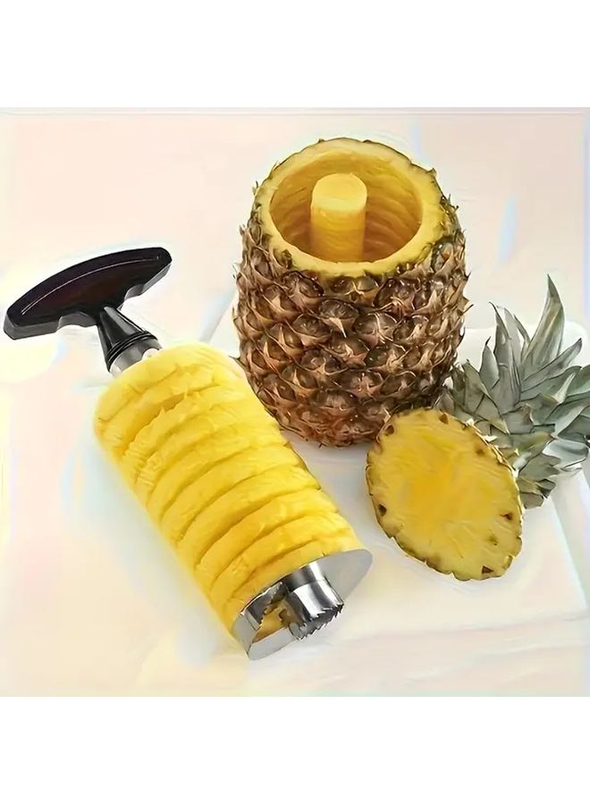 Stainless Steel Pineapple Core Remover and Slicer Ergonomic Fruit Tool - Image 1
