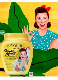 SKALA Skala Amido de Milho 2 in 1 Vegan Hair With Corn Strach Treatment Cream hydrates and repairs damaged hair 1000g ( Brazil )  - Image 3