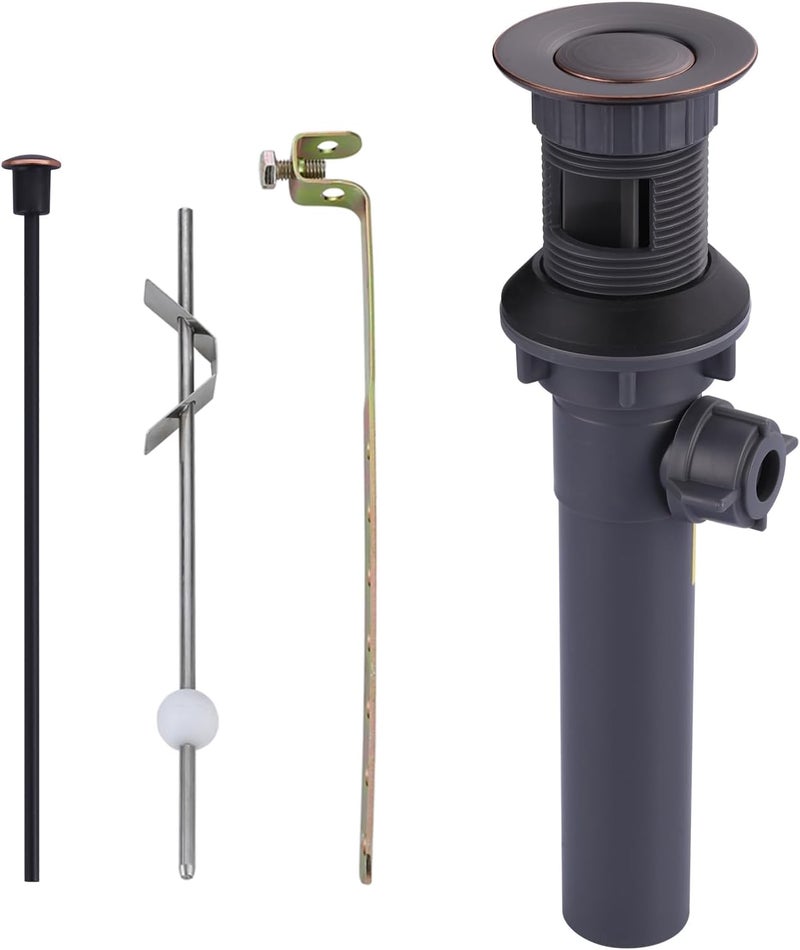 Arcora Bathroom Sink Drain with Lift Rod, Oil Rubbed Bronze Sink Drain with Overflow, Drain Stopper for Vessel Sink - Image 1