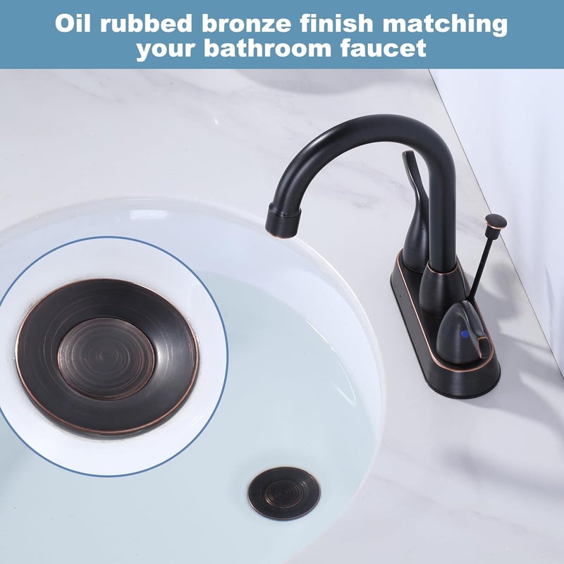 Arcora Bathroom Sink Drain with Lift Rod, Oil Rubbed Bronze Sink Drain with Overflow, Drain Stopper for Vessel Sink - Image 2