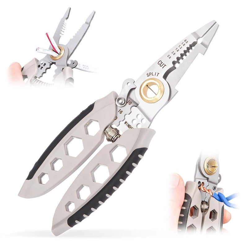 Dweezhet 7Inch Multipurpose Wire StripperNew Heavy Duty MultiPurpose Electrical Wire Stripper Tool Wire Strippers And Crimping Tool for Stripping Suitable For Stripping Cutting - Image 1
