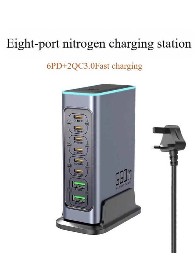 YANCI 660W USB A&USB C 【New Update】Charging Station,6 Type-C Ports 【6×100W,】 and 2 USB Ports 【QC30W】 Charge Charging Station Type-C hub,GaN Technology - Image 1
