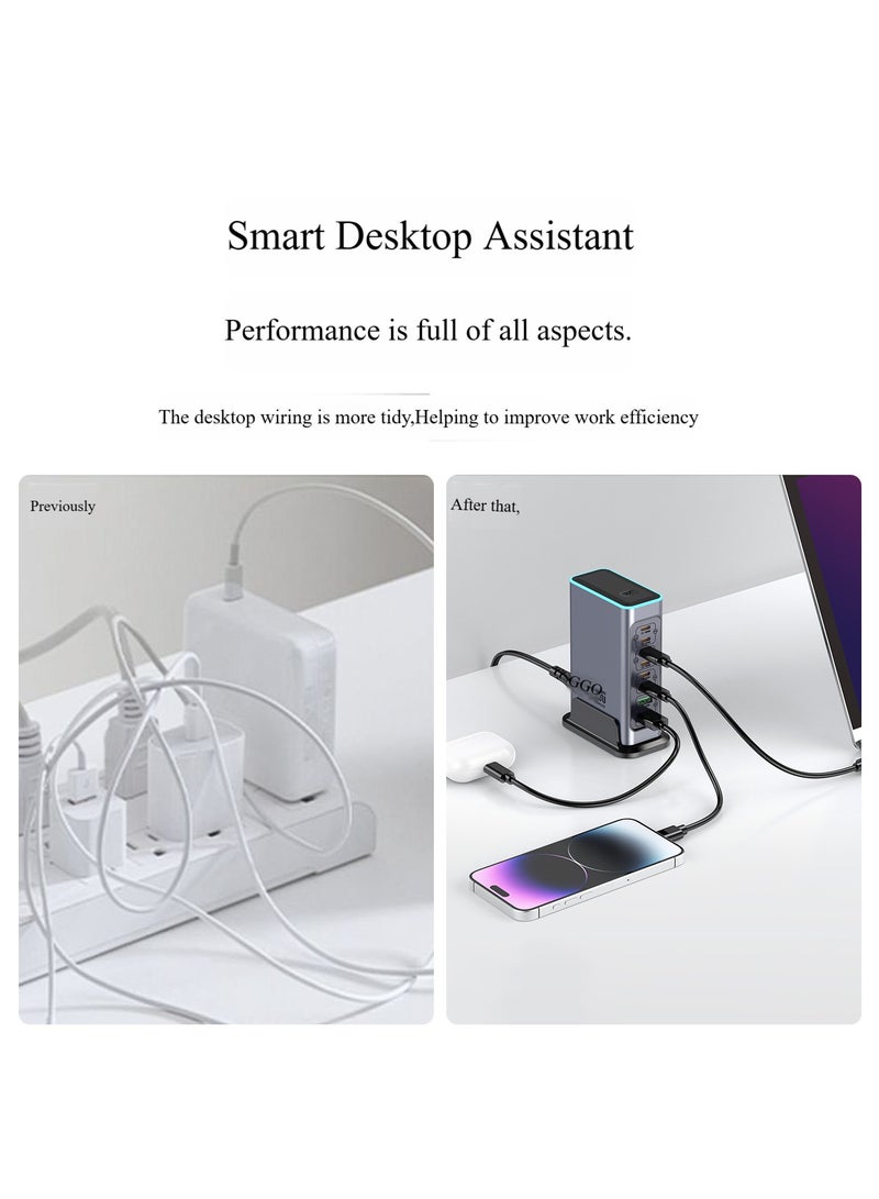 YANCI 660W USB A&USB C 【New Update】Charging Station,6 Type-C Ports 【6×100W,】 and 2 USB Ports 【QC30W】 Charge Charging Station Type-C hub,GaN Technology - Image 3