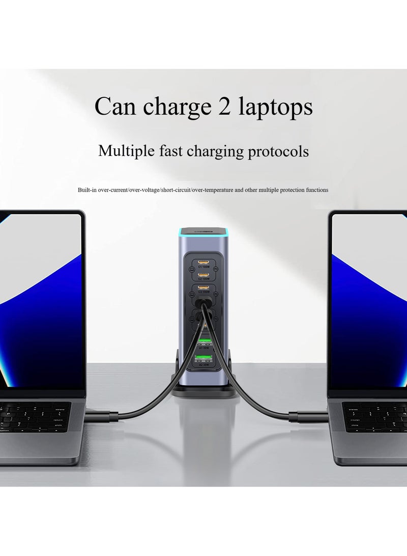 YANCI 660W USB A&USB C 【New Update】Charging Station,6 Type-C Ports 【6×100W,】 and 2 USB Ports 【QC30W】 Charge Charging Station Type-C hub,GaN Technology - Image 4