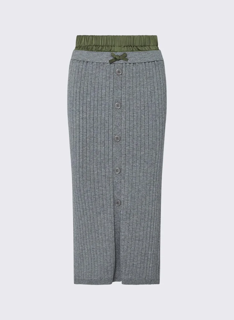ليو جو Knit midi skirt