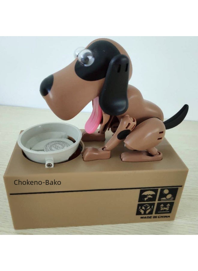 Electric Money-eating Dog Creative Savings Can Children's Toy Gift Durable Plastic Material Safe For Kids To Play-Color:White Spray Brown-Dimensions:16.5*8.1*16.8CM - Image 5