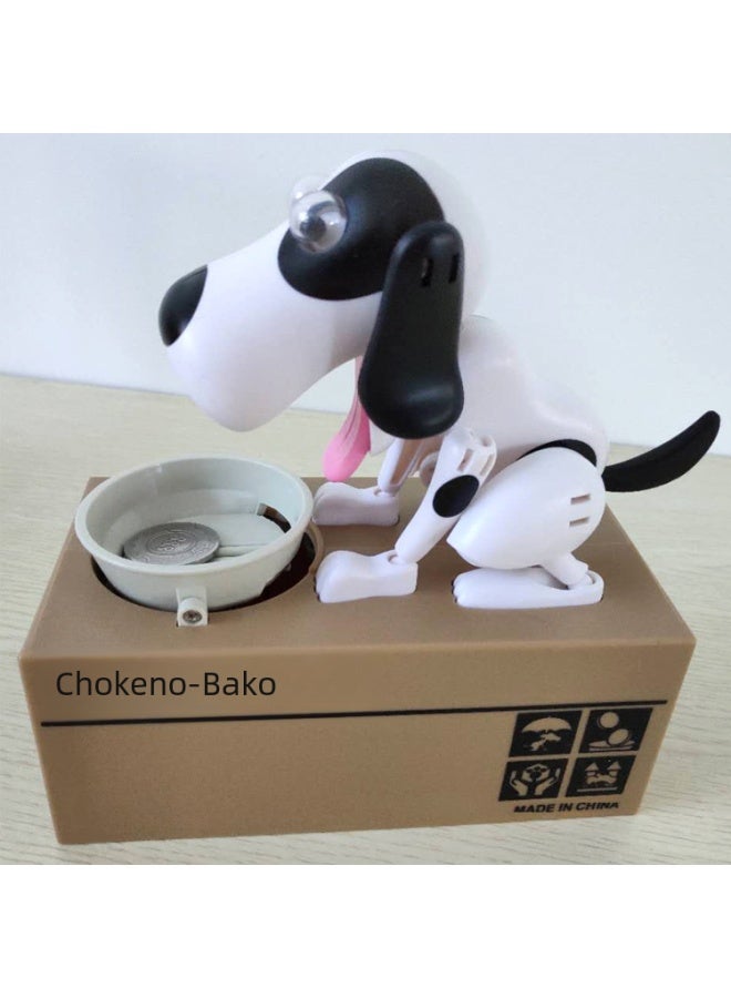 Electric Money-eating Dog Creative Savings Can Children's Toy Gift Durable Plastic Material Safe For Kids To Play-Color:White Spray Brown-Dimensions:16.5*8.1*16.8CM - Image 4