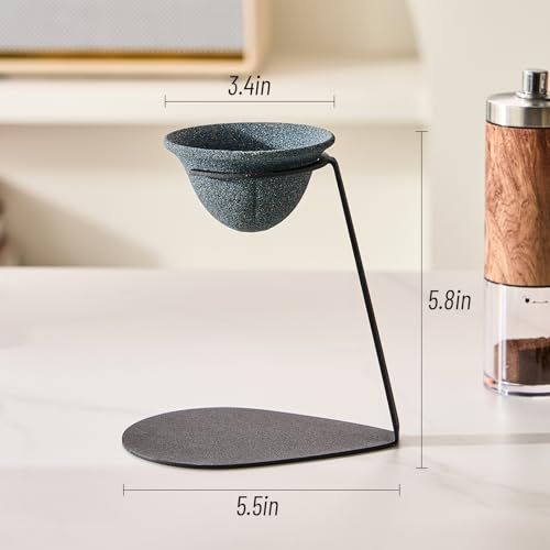 Baalaka Pour Over Coffee Dripper Set, Reusable Ceramics Coffee Filter, Paperless Single Cup Coffee Maker with Non-Slip Stand, Drip Coffee Maker with Metal Coffee Filter Holder - Image 3