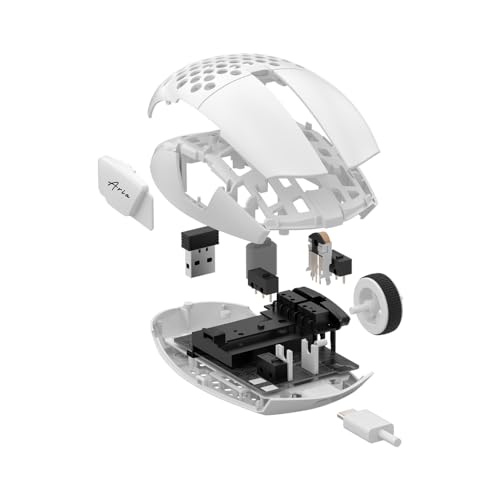 FANTECH ARIA XD7 Wireless Gaming Mouse Pixart 3395 Gaming Sensor 26000 DPI, HUANO Switches, Super Lightweight 59 Grams and Ambidextrous Egg Shape, 3 Mode Connectivity, White - Image 3