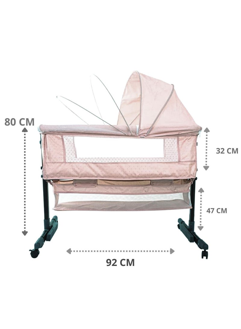 ماس سرير أطفال قابل للطي  ومحمول 3 في 1 للسفر مع ارتفاع قابل للتعديل وشبكة قابلة للتنفس ومرتبة مبطنة بقماش ناعم - Image 5