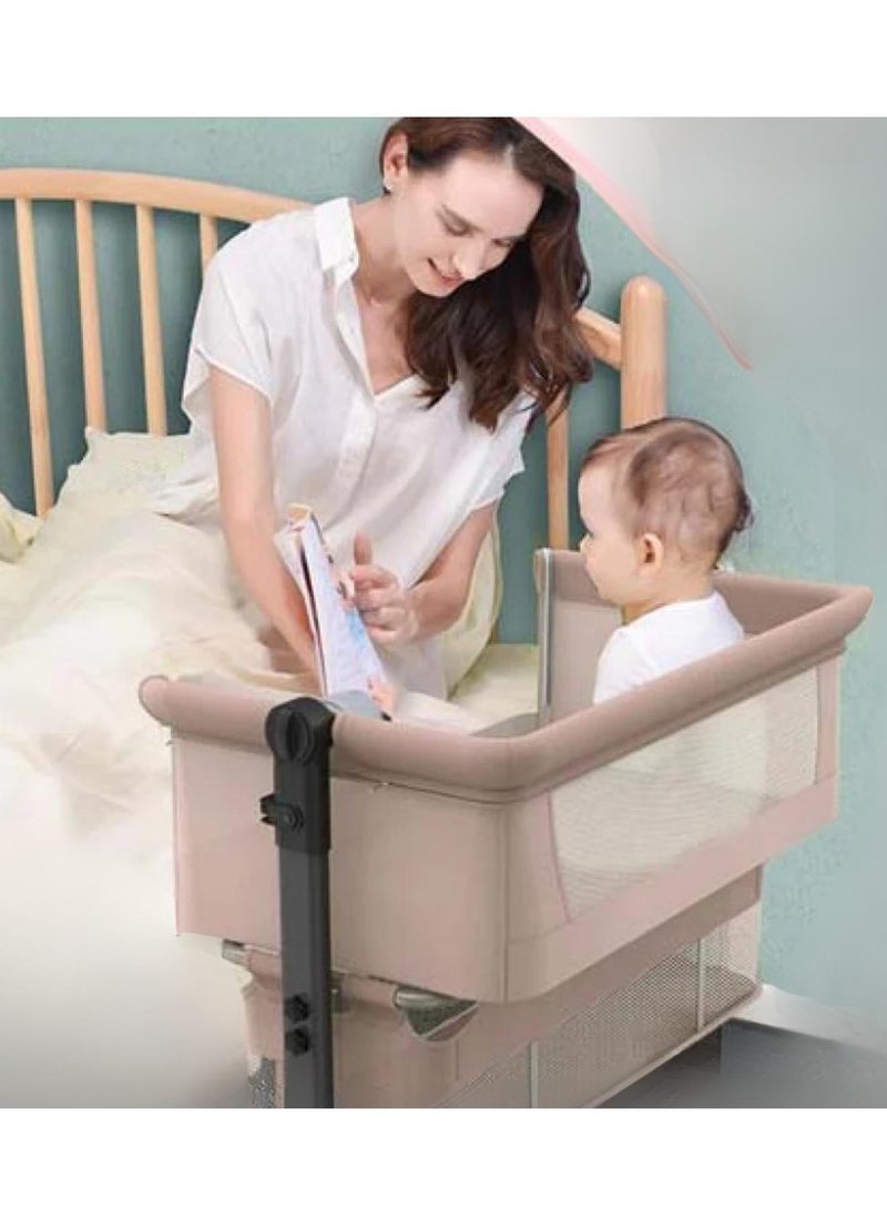 ماس سرير أطفال قابل للطي  ومحمول 3 في 1 للسفر مع ارتفاع قابل للتعديل وشبكة قابلة للتنفس ومرتبة مبطنة بقماش ناعم - Image 3
