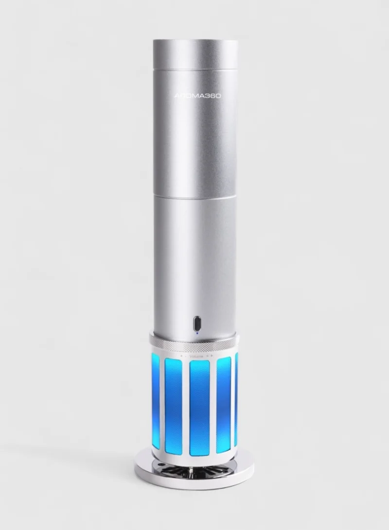 SPKR™ Scent Diffuser - 600 sq ft Coverage - Cold-Air Diffusion Technology Diffuser with sound - Air Freshener  - Compatible with Pro-Pod Oils - Silver