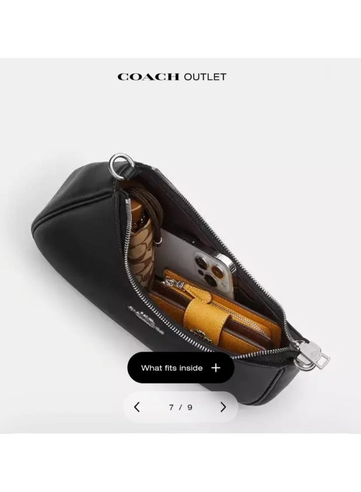 coachoutlet Coach Teri Twisted Shoulder Bag In Signature Canvas, Women's Cross-Body Bag, Women's  Hobo Bag, Women's  Hand Bag, Women's   Travel Bag, 26cm-Walnut-Black - Image 5