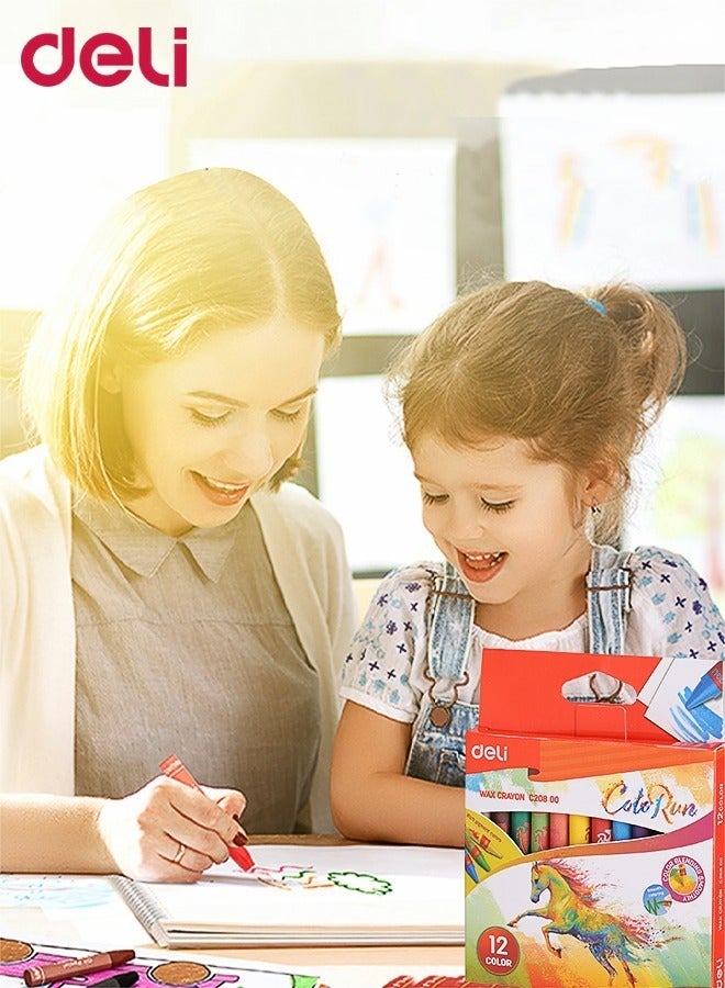 Deli 12 Pieces Multicolour Crayons Drawing Supplies For Kids - Image 3