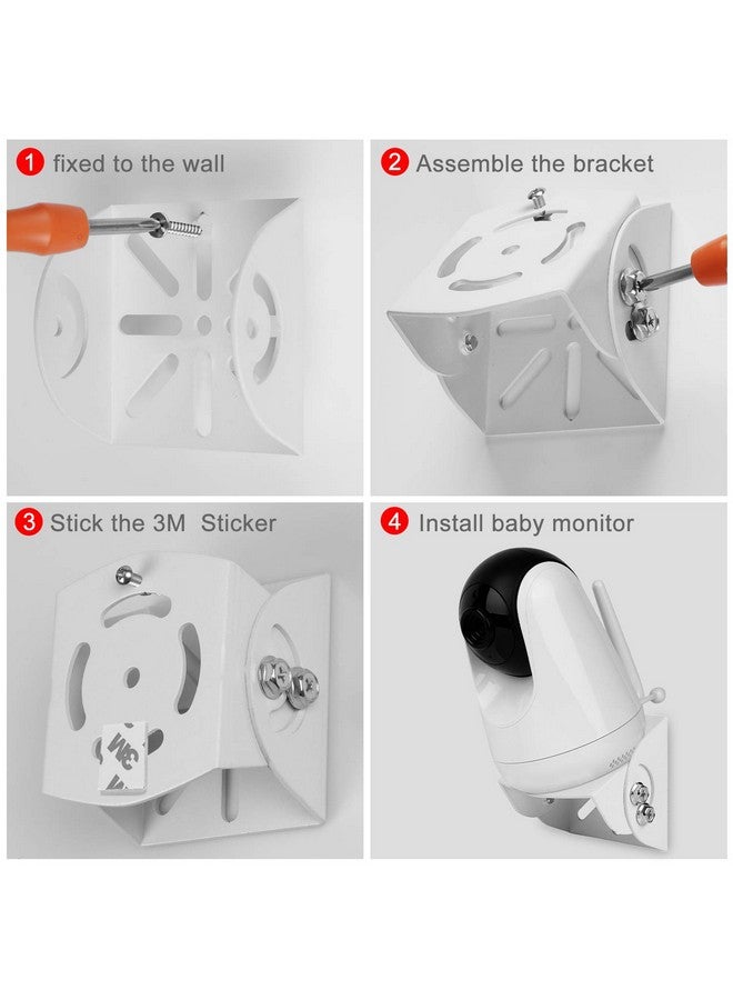 Uogw Baby Monitor Mount Compatible with VAVA Baby Monitor Camera VA-IH006 / VA-IH009 / Hipp Baby Monitor,Adjustable Angle Wall Mount Bracket,Aluminum Alloy Material (White) - Image 5