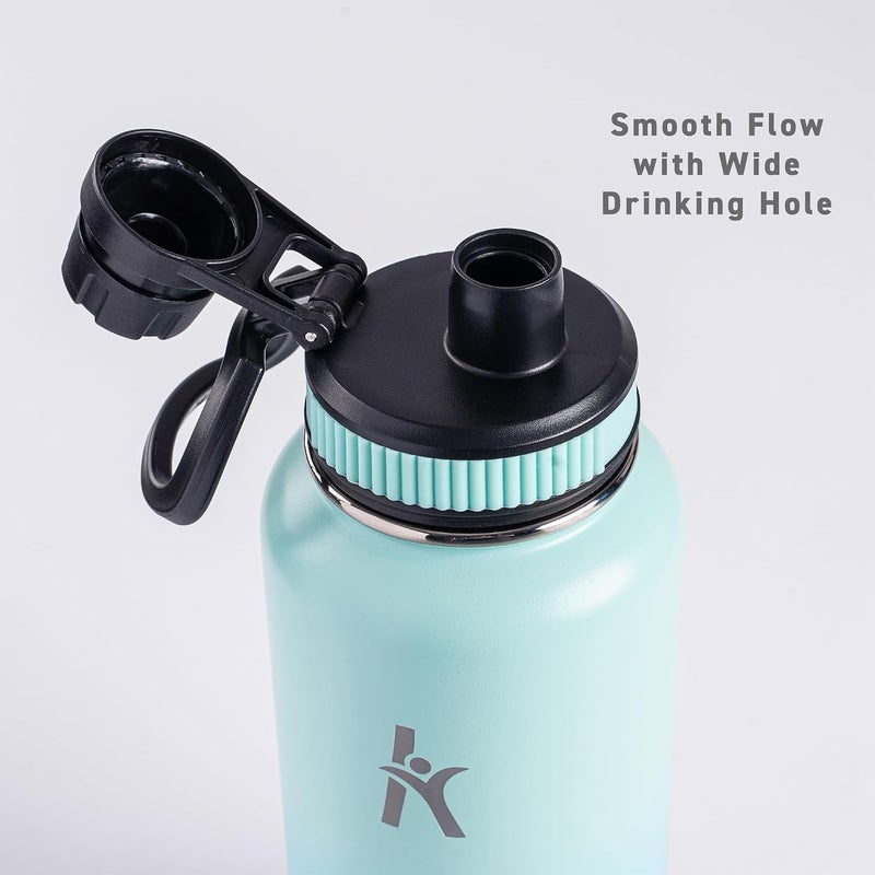 KRYMSO Stainless Steel Water Bottle 950ml – Insulated Sports Flask for Hot & Cold Drinks – Leakproof, Durable, BPA-Free – Ideal for Gym, Travel, Hiking (New Sky) - Image 5