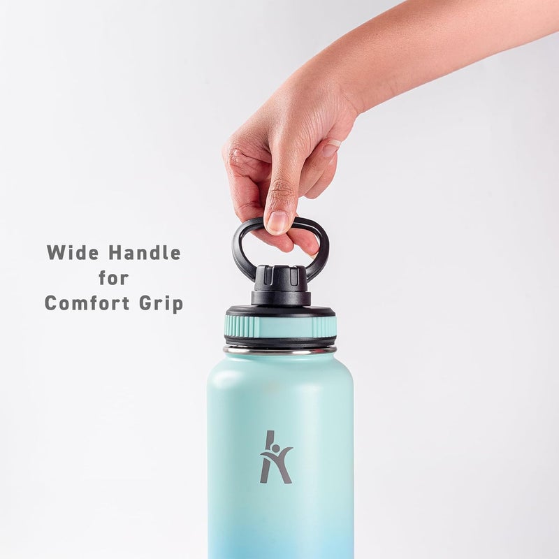 KRYMSO Stainless Steel Water Bottle 950ml – Insulated Sports Flask for Hot & Cold Drinks – Leakproof, Durable, BPA-Free – Ideal for Gym, Travel, Hiking (New Sky) - Image 2