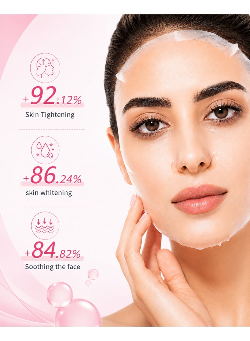 BIOAQUA Collagen Anti Aging Facial Sheet Mask for Firmness, Elasticity, Dry Dull Skin & Wrinkle Repair | Plumping Moisturizing Formula | Daily Skincare All Skin Types | Pack of 10 | 25g Each - Image 3