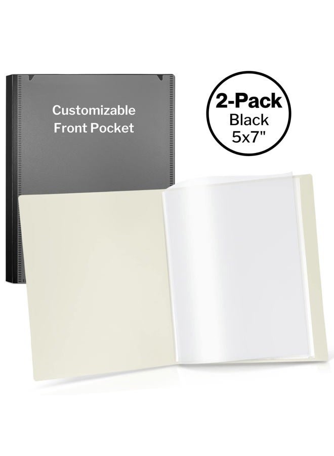 Cranbury Small Photo Album 5x7 (Black) - 2-Pack Plastic Photo Book, Each Shows 48 Pictures, Mini Picture Binder with Customizable Album Cover, Baby Photo Albums with 5 x 7 Photo Sleeves - Image 5