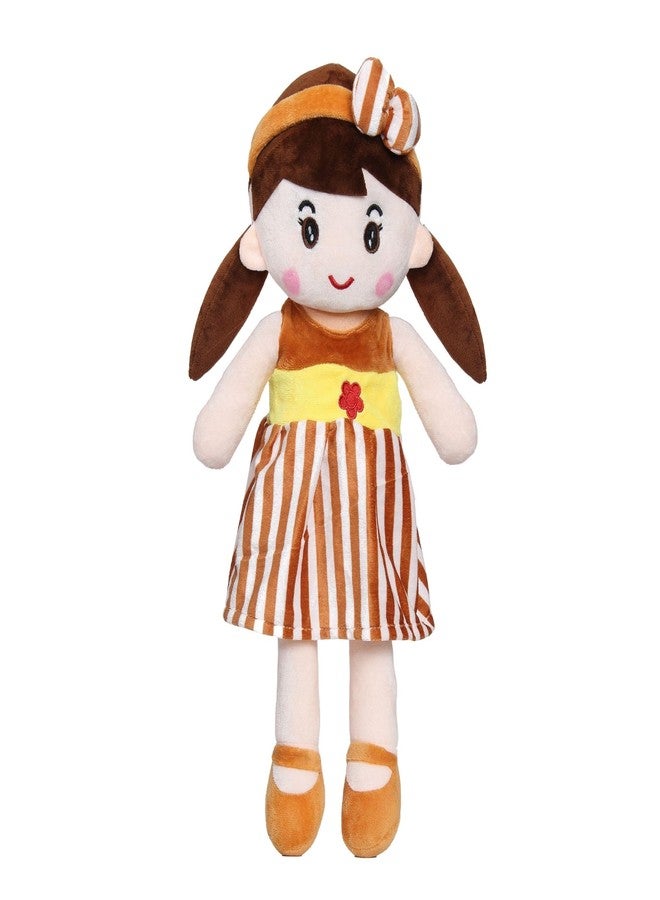 MABLE Soft Doll for Girls | Cute Plush Baby Doll Toy with Colourful Hairband | Huggable Stuffed Doll Gift for Kids, Girls, Toddlers & Babies Age 3 to 5 Years (60CM Brown) - Image 1