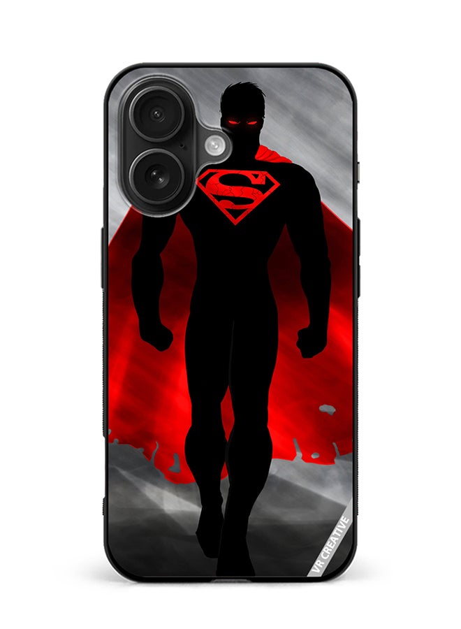 VR CREATIVE Protective Case Cover For Apple iPhone 16 Superman Black And Red Design Multicolour