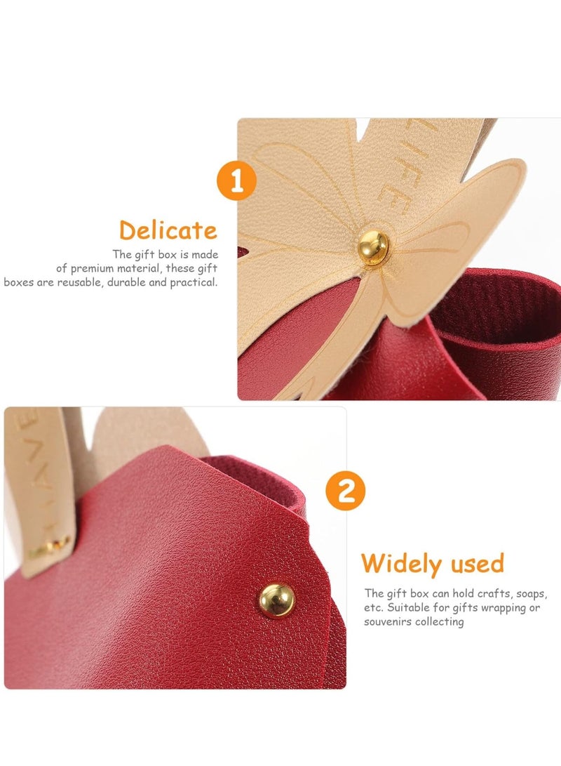 10Pcs Reusable Leather Bowknot Gift Boxes -  for Weddings  Baby Showers, 14x9.6cm Candy Favor Bags - Image 3