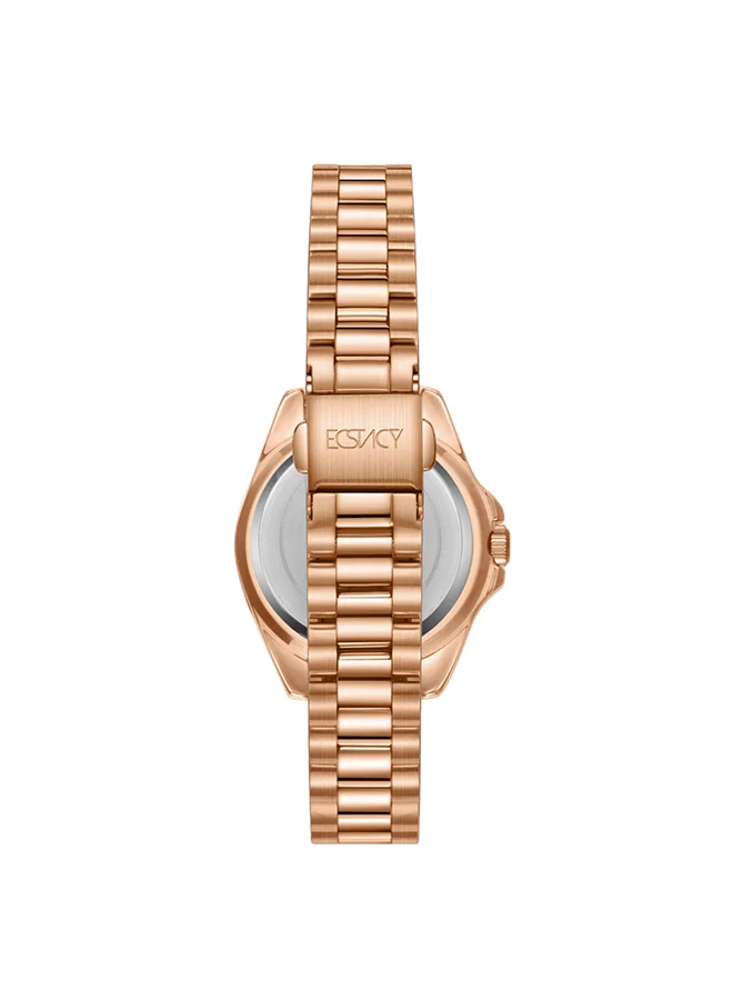إكستاسي Women's Watch, Analog Display and Stainless Steel Strap - E24504-RBKB, Rose Gold