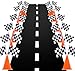 YOELVN 7inch Orange Racing Traffic Cones With Holes on TopCheckered FlagsRacetrack Floor RunnerRace Car Birthday Party DecorationsTable Centerpiece Supplies 38PCS Set - Image 3
