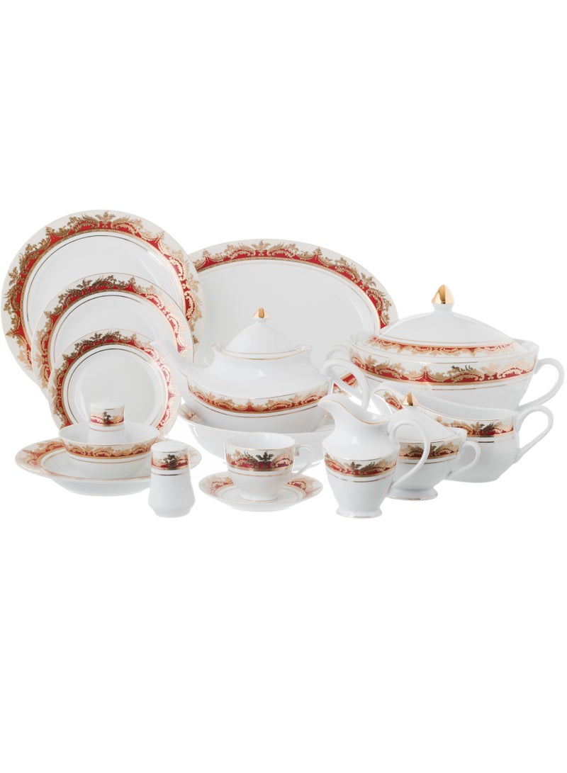 هيك طقم سفرة بورسلين ريتشفاين مطلي بالذهب 100 قطعة - Image 1