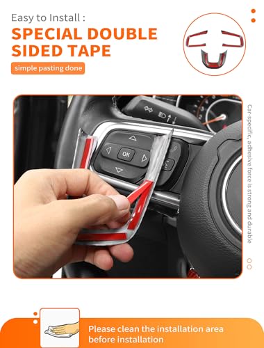 Savadicar Carbon Fiber Interior Accessories - Steering Wheel Trim for 2018-Present Jeep Wrangler JL JLU 4XE & Gladiator JT - Premium Texture Interior Decor Upgrade Option, 3-Piece - Image 4