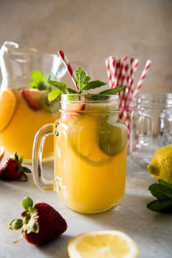 ZEPOLI - Glass Mason Jar with Multi-Color Air-Tight Lids with Straw Mugs with Handle, Regular Mouth for Kitchen - 500 ML (6 Pack) - Image 5