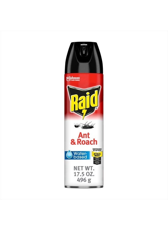 RAID Ant & Roach Aerosol Bug Spray, Water-Based Formula Insecticide With No Greasy Residue, Kills On Contact, 17.5  oz - Image 1