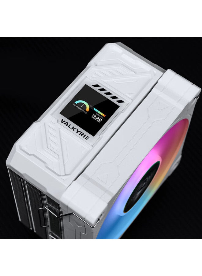 Valkyrie Al125 White Vk Cpu Air Cooler 4 Heat Pipes 1.54-inch Lcd Support Lga1700 Am5 Argb Lighting - Image 1
